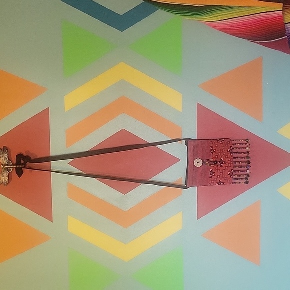 unbranded Handbags - Bohemian Hemp Red Beaded Crossbody Bag From Thailand